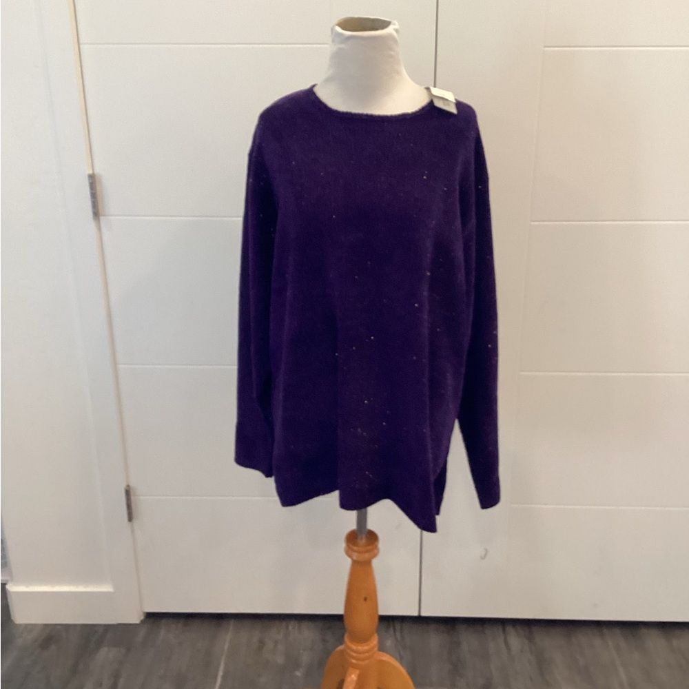 NWT Vintage Carolyn Taylor Elegant Purple Crew Neck Sweater